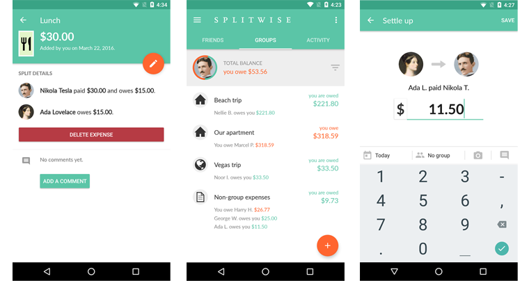 Apps para controlar el gasto Splitwise