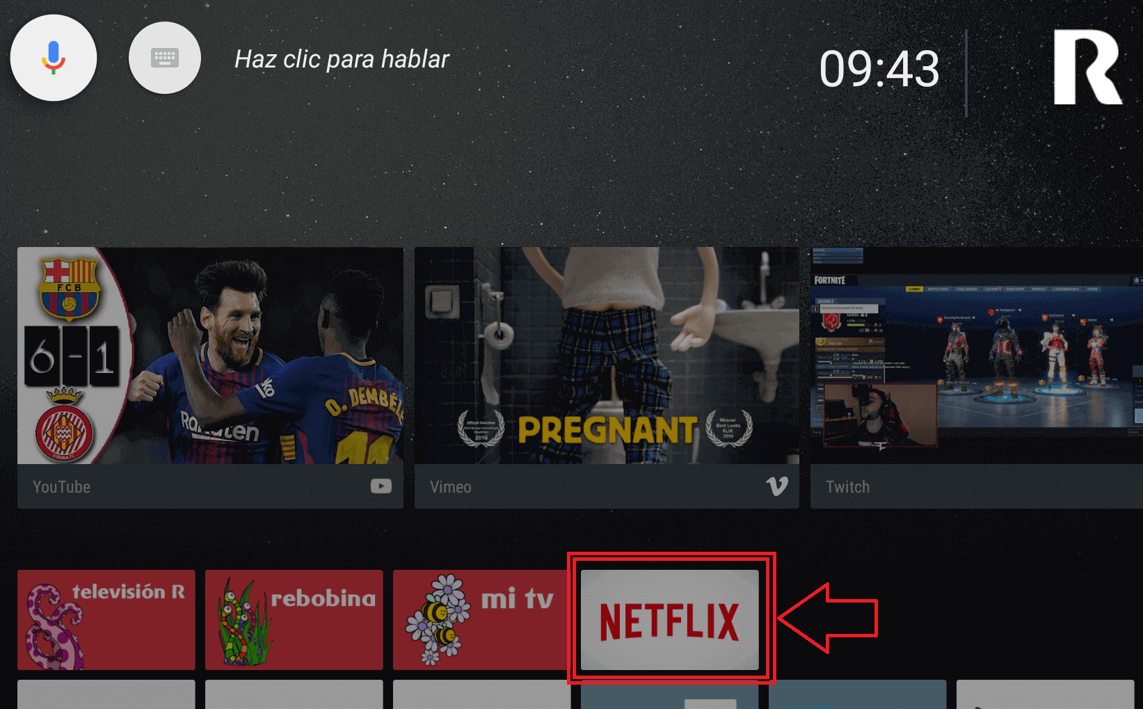 Netflix na televisión de R