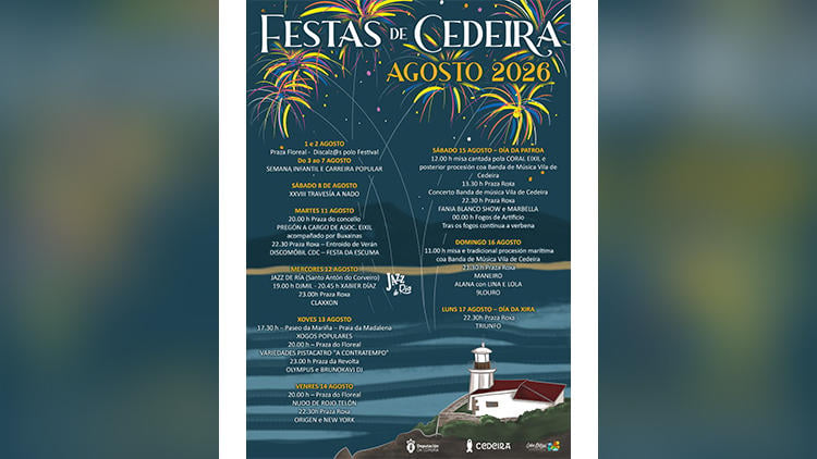Cartel Fiestas Cedeira 2026 Cartel Fiestas Cedeira 2026