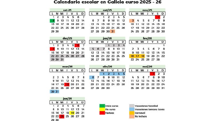 calendario escolar galicia 2025 26 cast Calendario escolar Galicia 2025 26