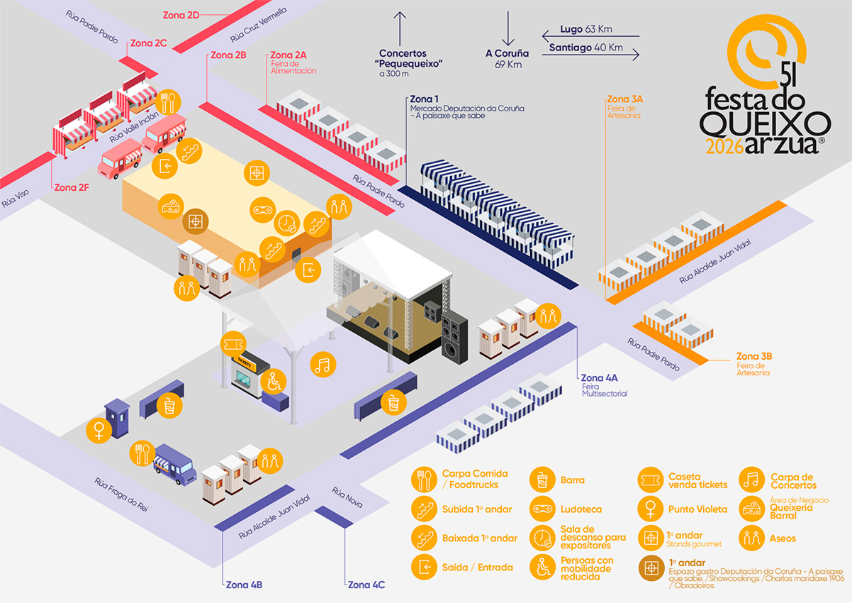 Mapa Festa do Queixo Arzúa 2026