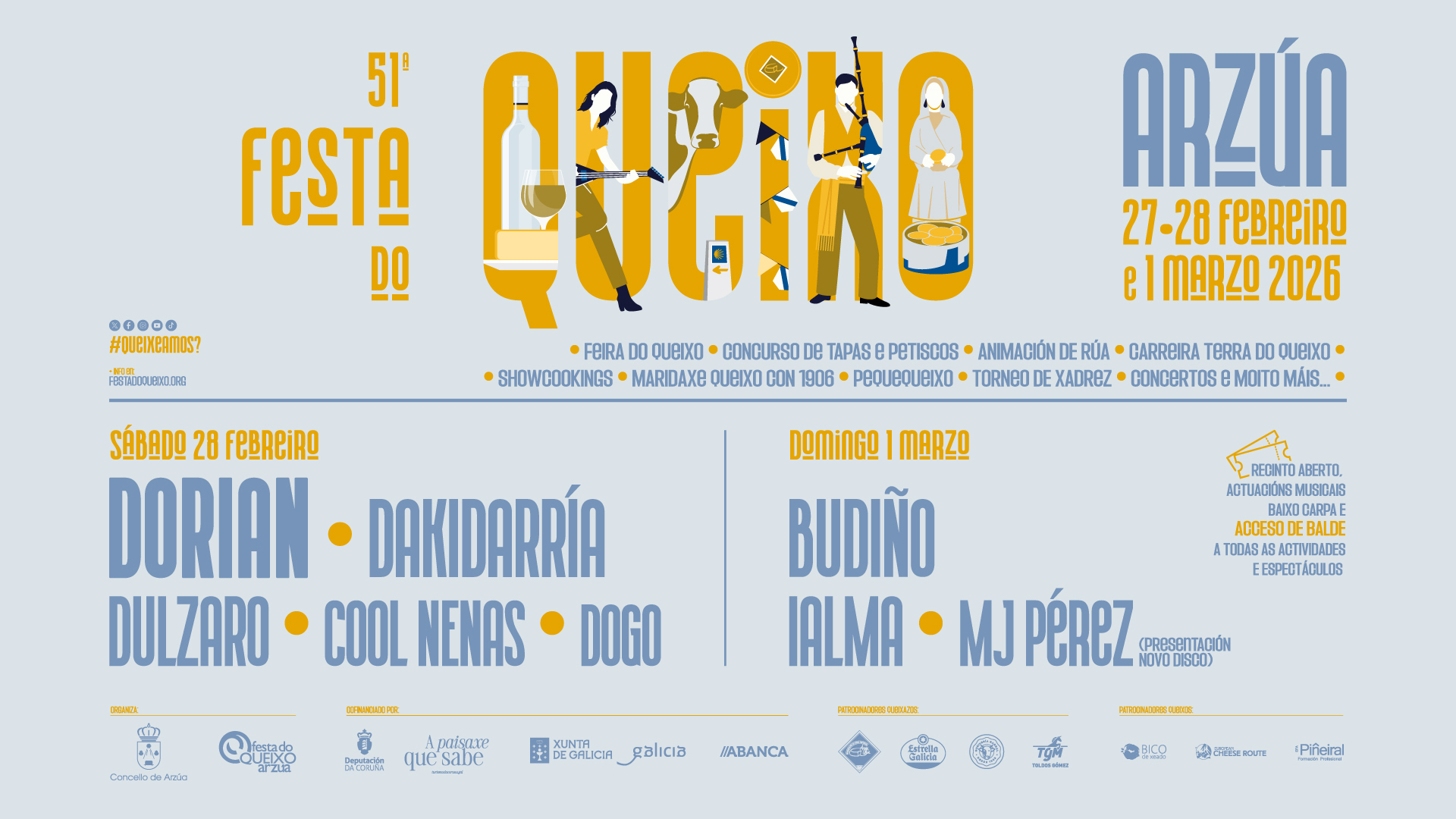 Conciertos de la Festa do Queixo de Arzúa 2026