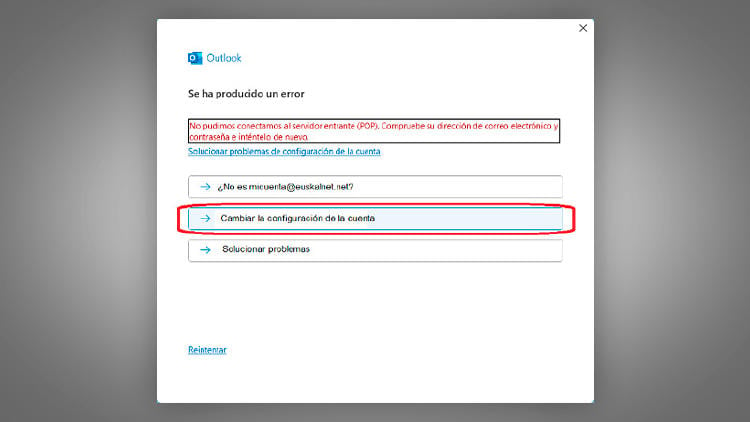 Configurar el correo de R en Outlook