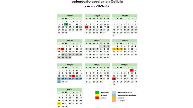 calendario escolar galicia 2026 2027 cas Calendario escolar en Galicia 2026 2027