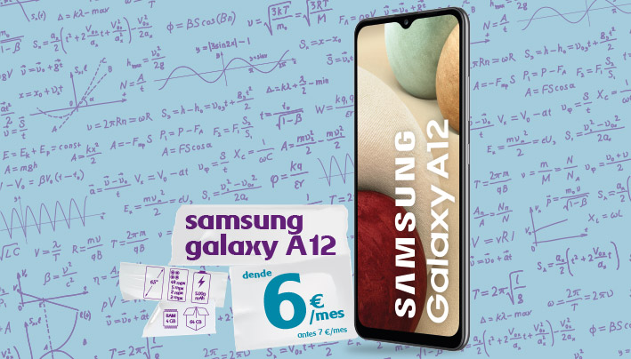 Samsung Galaxy A12 dende 6€/mes