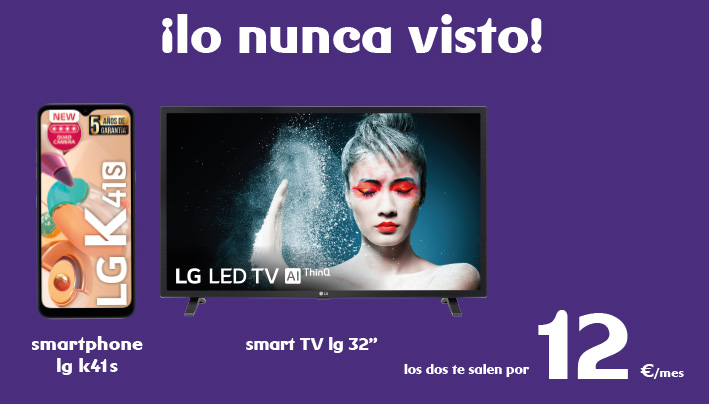 Televisor Smart TV LG 32” y móvil LG K41s 