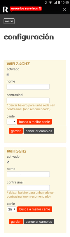 App de R configuración del wifi