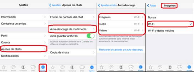 restringir descarga de vídeos en whatsapp con iPhone