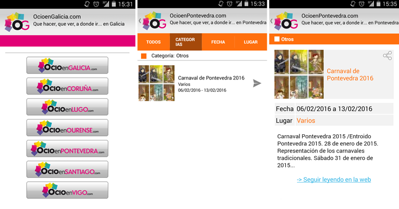apps de carnaval agenda Galicia