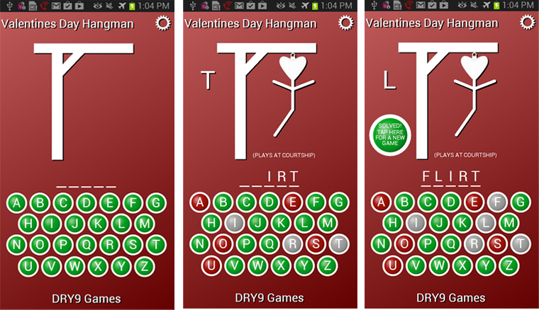 apps de San Valentín ahorcado