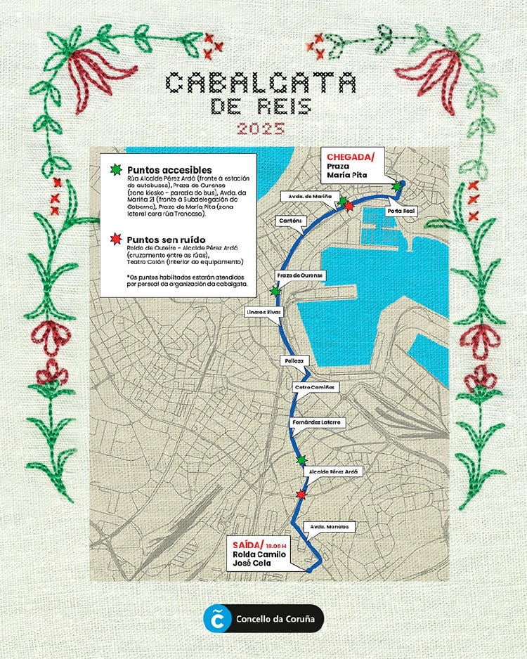 cabalgata reyes coruna 2025 recorrido Recorrido Cabalgata de Reyes A Coruña 2025
