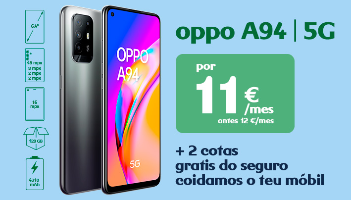 Oppo A94 5G por 11€/mes