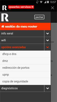 menú appR router