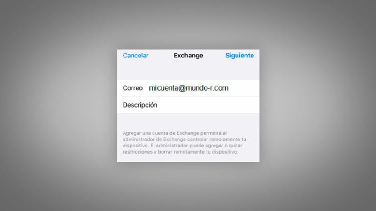 Configurar el correo mundo R en iPhone