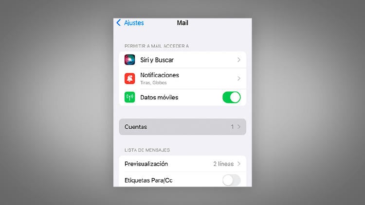 Configurar el correo mundo R en iPhone