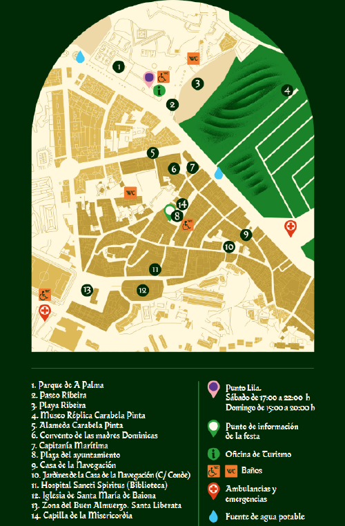 mapa arribada baiona 2026 Mapa de la Arribada Baiona 2026