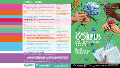 Programa de las fiestas del Corpus Christi de Ponteareas 2023