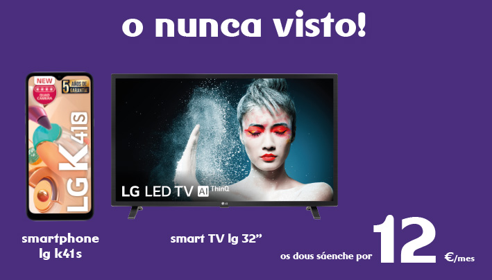Televisor Smart TV LG 32” e móbil LG K41s