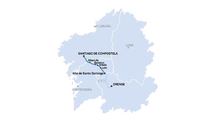 mapa autopista AP 53 Autopista de peaje Santiago a Ourense