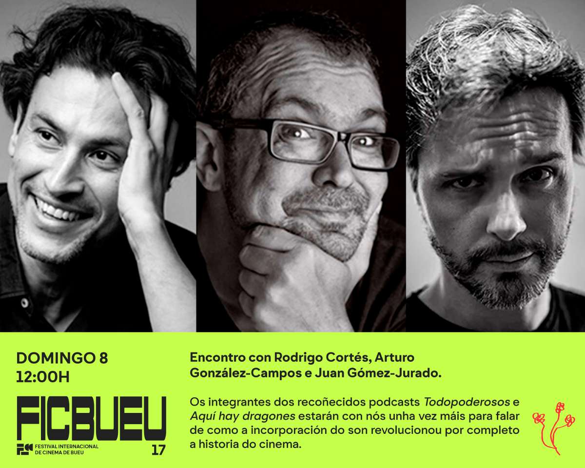 Charla de Rodrigo Cortés, Arturo González Campos y Juan Gómez Jurado en FICBUEU