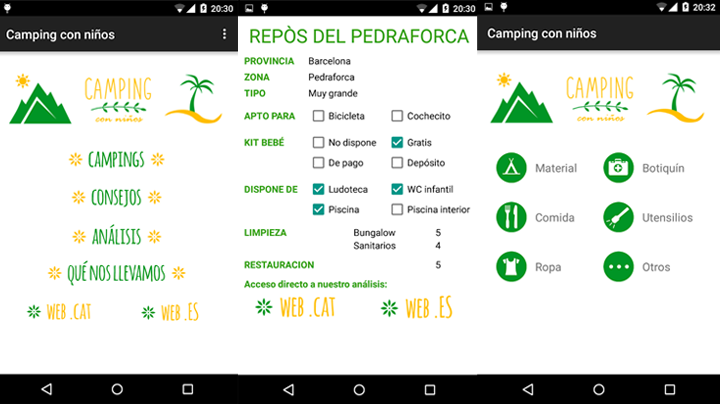 Apps de camping y autocaravanas Camping con niños