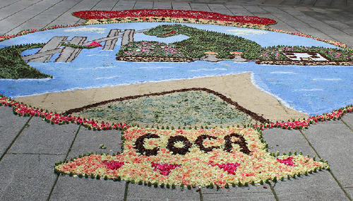 Alfombra floral de la fiesta de la Coca en Redondela