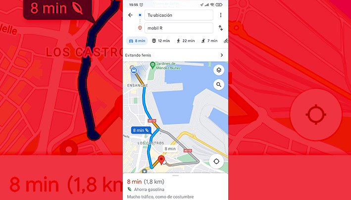Selecciona rutas eficientes de Google Maps